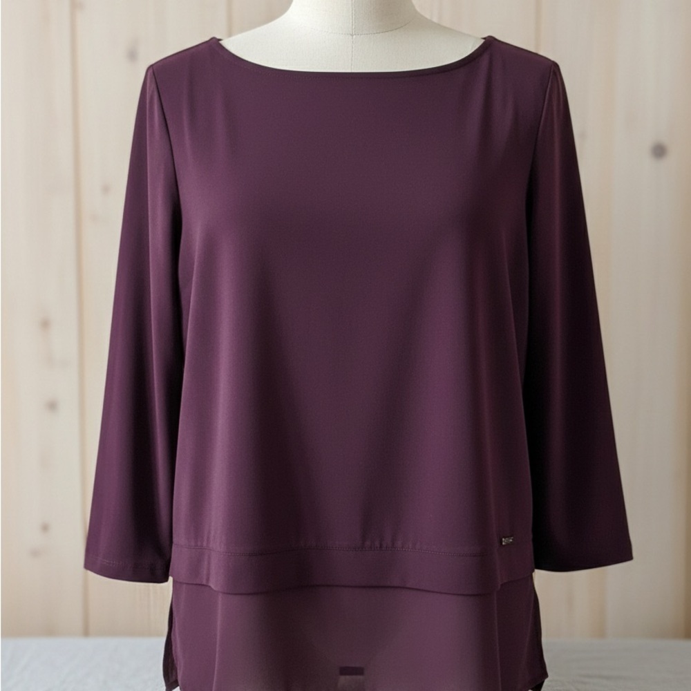 Ivanka Trump Plum Long Sleeve Blouse